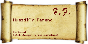 Huszár Ferenc névjegykártya