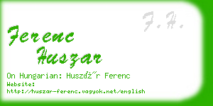 ferenc huszar business card